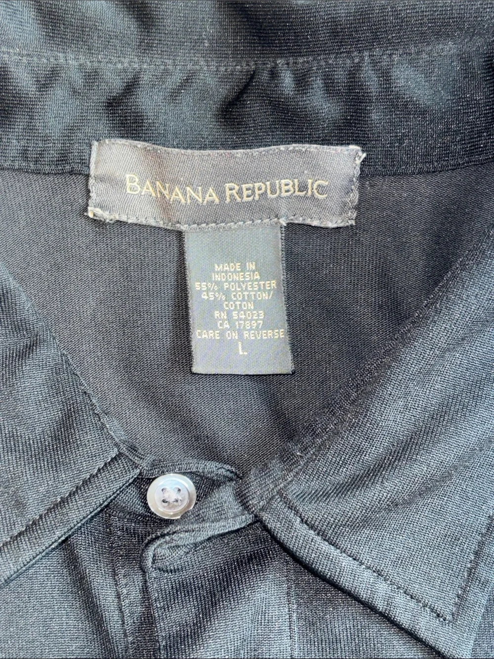 Banana Republic Vintage Large Men's Black Polo Shirt with Chest Pocket